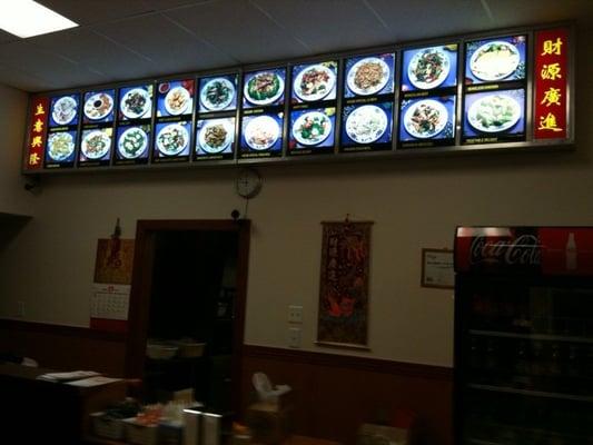 Wall menu with pictures