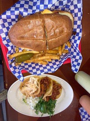 Bae's Cubano Torta and pastor tacos. He claims it was good