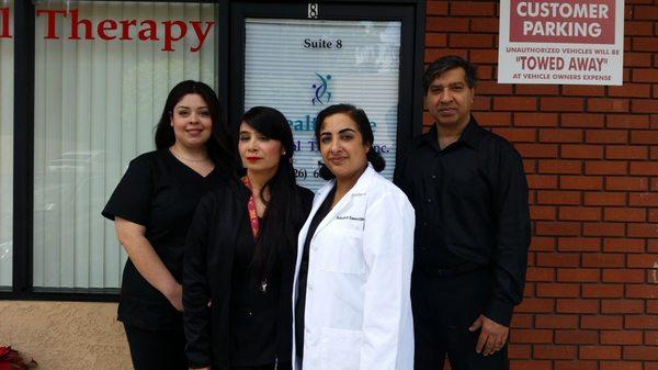 Dr. Saeed, DPT, PT with her Team at HealthCare Physical Therapy, Inc.