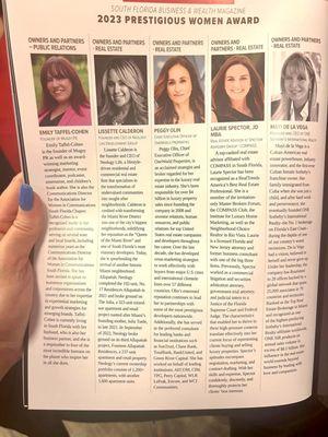 South Florida Business and Wealth Prestigious Women Awards 2023 - Real Estate