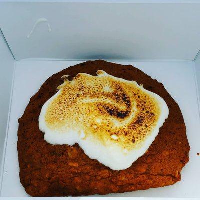 Claus Cookie Co.- Christmas Campfire Cookie- Pumpkin Oatmeal Cookie Topped with Toasted Marshmallow.