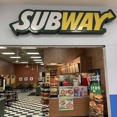 Front of Subway inside Wal-Mart