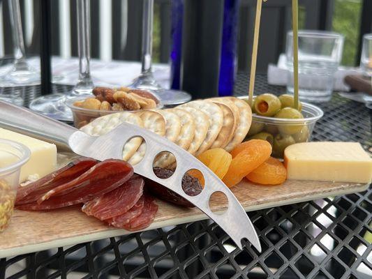 A delightful charcuterie board.