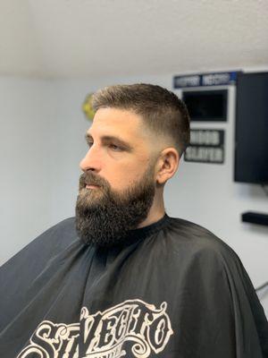 Fade and Beard sculpting by Bruce