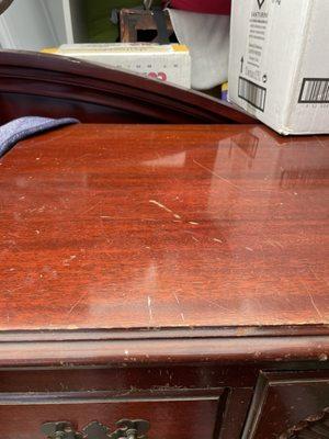 Damaged furniture top