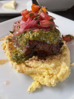 Steak w/polenta