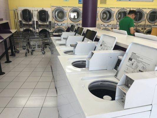 Two rows of top loaders for small washes