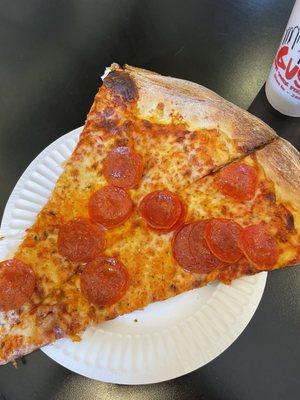 Pepperoni slices this counts as two slices, looks like one cut in half .. but ‍