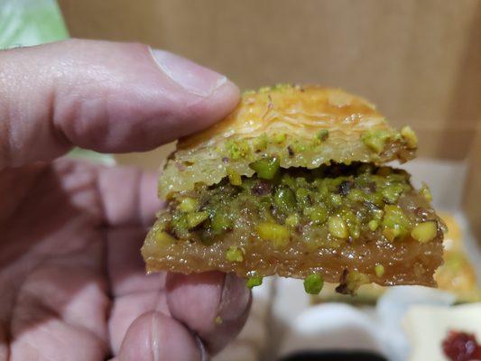 look at those pistachios in the Baklava