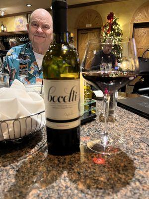 Bocelli Wine was perfect with our meals