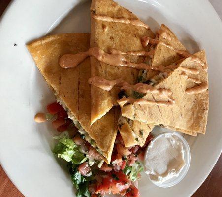 Chicken Quesadillas. Excellent.