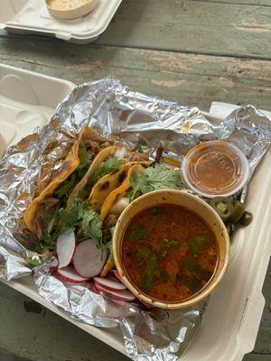 Birria taco platter