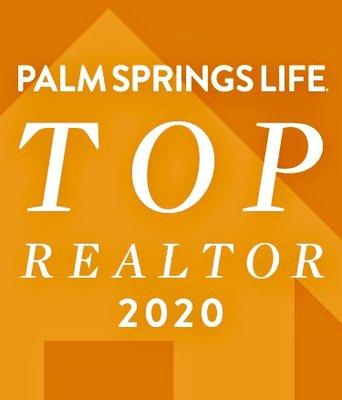 Honored to be voted a TOP REALTOR by Palm Springs Life Magazine for 2020.