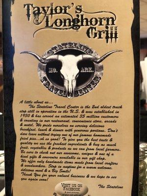 About Taylor's Longhorn Grill . They also have a Facebook page