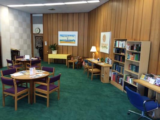 Quiet place to read, research and study in, with children's corner for those with young children.