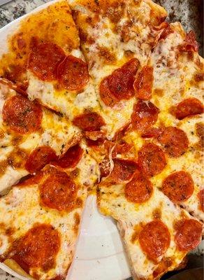 Pepperoni and cheese pizza