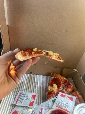 Is this a thin slice pizza there making now cheap! Lol