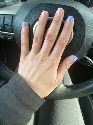 Gel Manicure w/ extra gel topcoat (I'm a hairdresser and I am very rough on my nails)