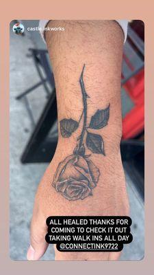 Rose on the hand