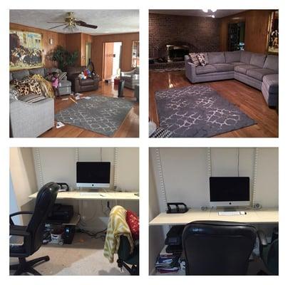 Residential Maid Service - Before/After (Family Room & Computer Area) - This home was in need of a little TLC...