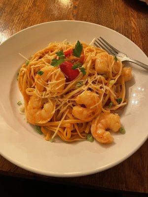 Pepper Spice Pasta with shrimp added - not spicy at all