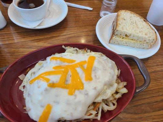 Loaded hash browns, very good!