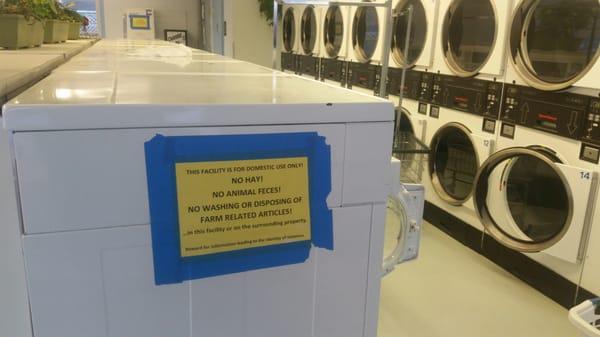 Thats an odd sign to have in a laundromat.