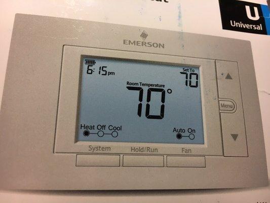 New thermostats installed