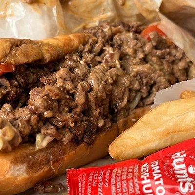 cheesesteak with extra meat