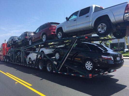 Open car transport means that your vehicle will be shipped on an open trailer. This is the most common and affordable way to ship a car.