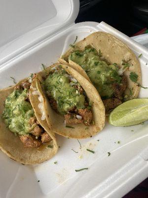 Pollo (chicken) tacos