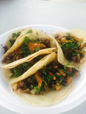 Best tacos I've had ! Tortillas are hand made and everything was fresh!