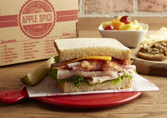 Apple Spice Club Sandwich on Fresh 13-Grain bread.