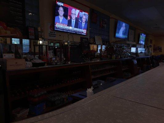 Inside sitting at the bar