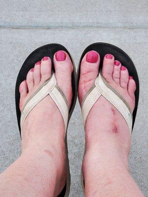 Super Deluxe pedi with regular polish ($47 and worth every single penny!)