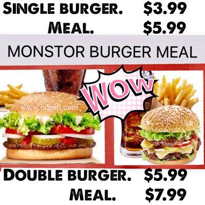 Monster burger And double cheese burger