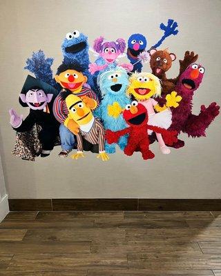 Hotel decorated with sesame characters very welcoming