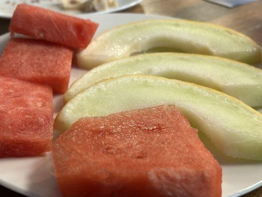 Fresh fruit plate following dinner. Refreshing