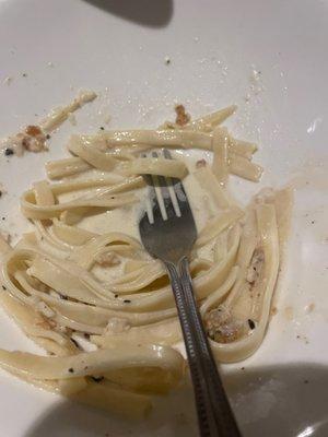 The fettuccini Alfredo. That was watery and unseasoned