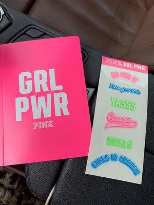 Free gift today notebook & stickers