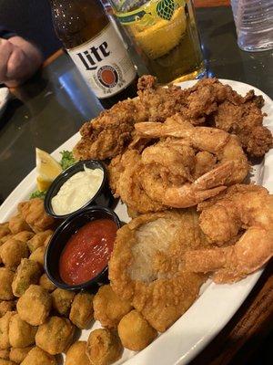 Seafood Platter w/Fried Okra