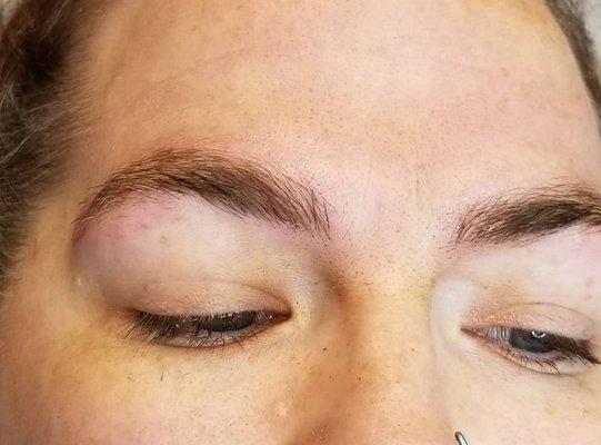 Beautifully natural looking microblade brows