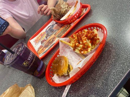 Rocket Cheeseburger and fries