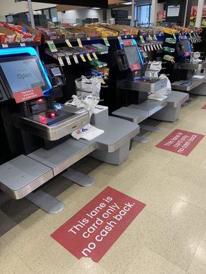 Card only self check out area.