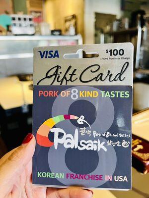 Our family on East Coast wanted us to check this restaurant out so made a custom giftcard.