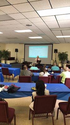 Tova Kreps, LCSW & Wellspring President teaching church leaders about mental health.