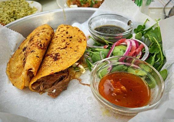 Birria tacos were pretty tasty. I wish it came with more consommé to dip.