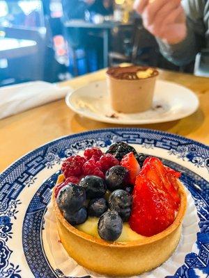 Fruit tarte and Individual Tiramisu