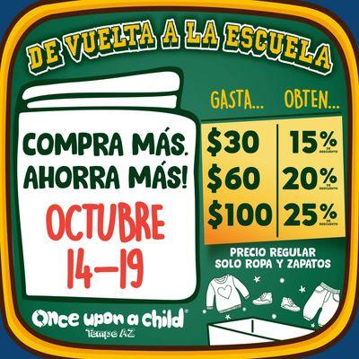 ¡El evento de regreso a clases tendrá lugar ahora hasta el 19 de octubre! ¡Ven a comprar el vestuario escolar de tus hijos por menos!