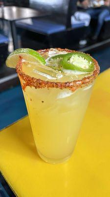 Spicy passion fruit margaritas